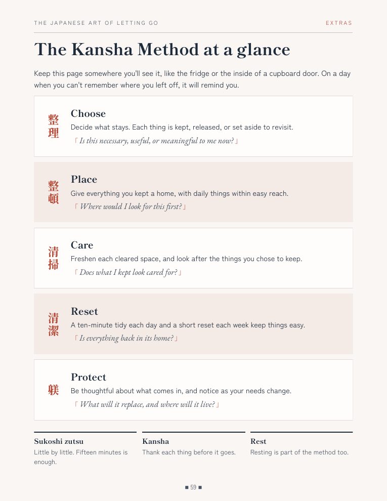 The Kansha Method at a glance